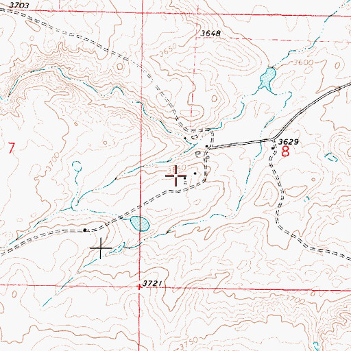 Topographic Map of 32N04W08CB__01 Well, MT
