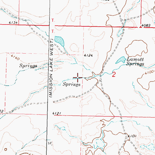 Topographic Map of 32N09W02CBDD01 Spring, MT
