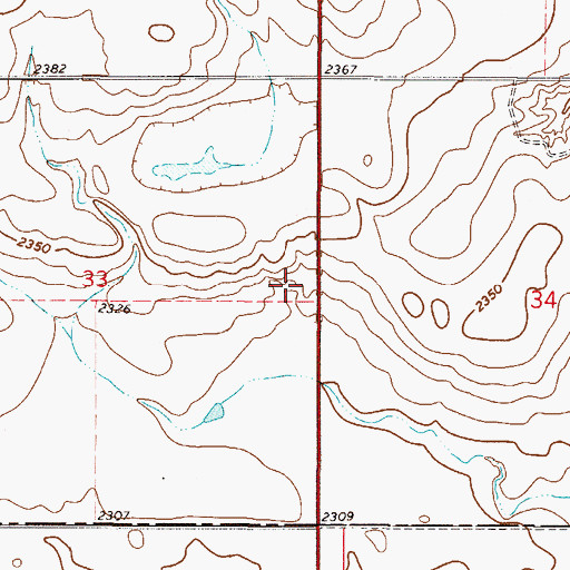 Topographic Map of 33N48E33ADDD01 Well, MT