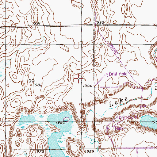 Topographic Map of 33N58E29ADDB02 Well, MT