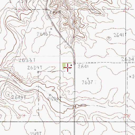 Topographic Map of 33N52E29AAAA01 Well, MT