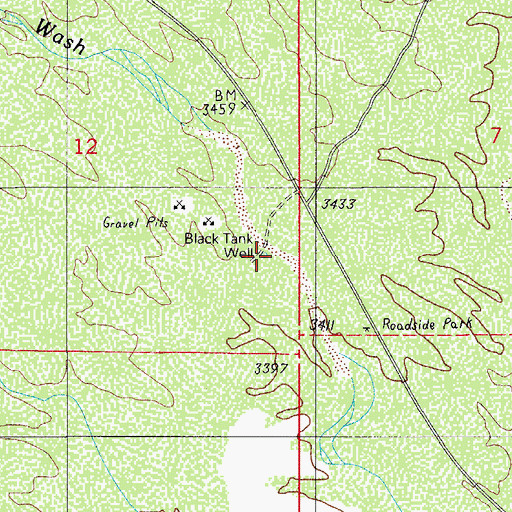 Topographic Map of Black Tank Well, AZ