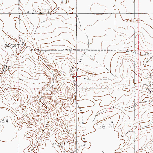 Topographic Map of 33N52E23BADD01 Well, MT