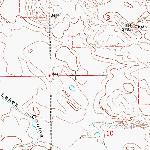 Topographic Map of 33N05E01CDCC01 Well, MT