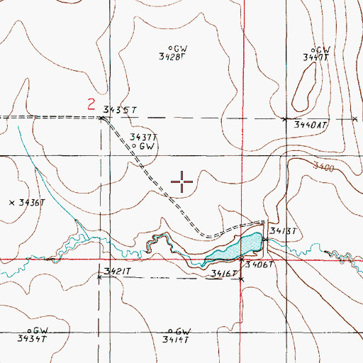 Topographic Map of 33N02W02DACD01 Well, MT