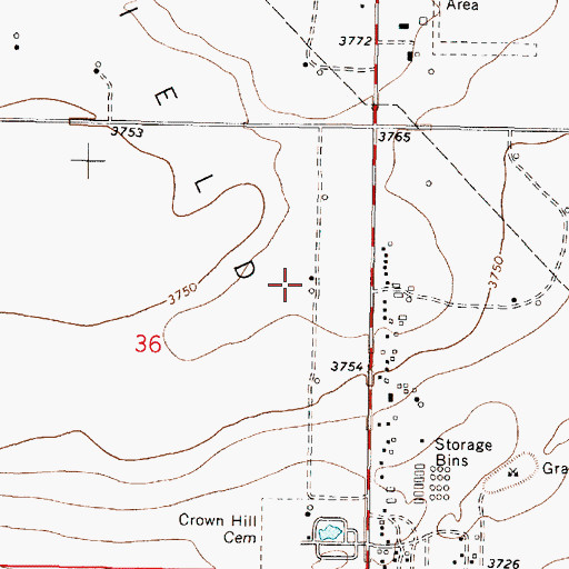Topographic Map of 34N06W36AD__01 Well, MT