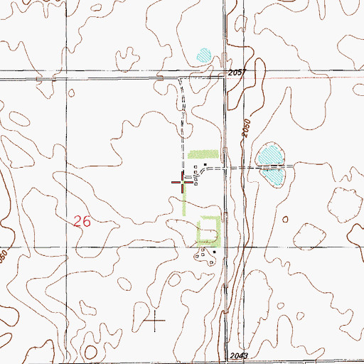 Topographic Map of 34N58E26ADAB01 Well, MT