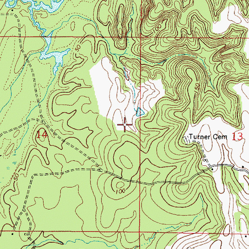 Topographic Map of South Womack Hill Oil Field, AL