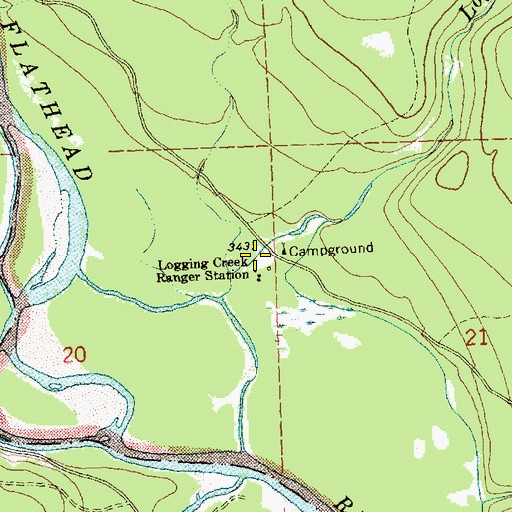 Topographic Map of 34N20W20DDA_01 Well, MT