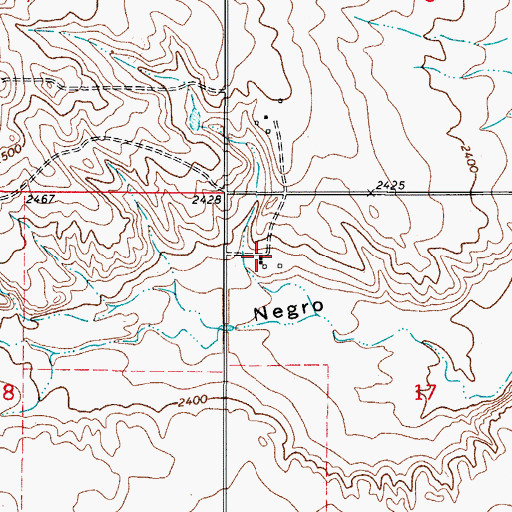 Topographic Map of 34N48E17BBCA01 Well, MT