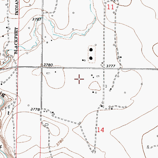 Topographic Map of 34N06W14BA__01 Well, MT