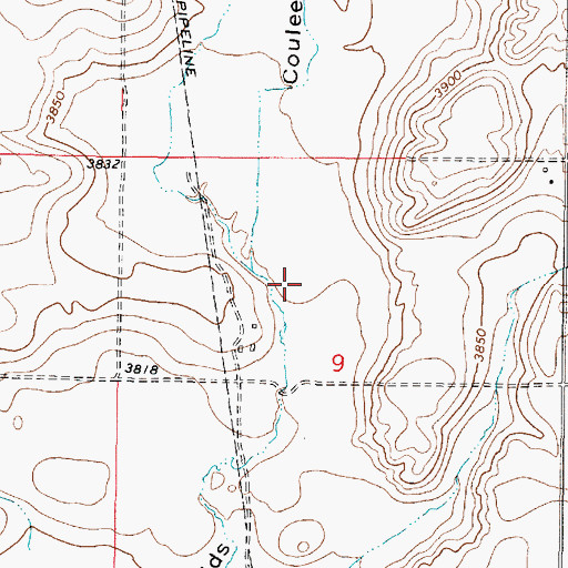 Topographic Map of 34N05W09BD__01 Well, MT