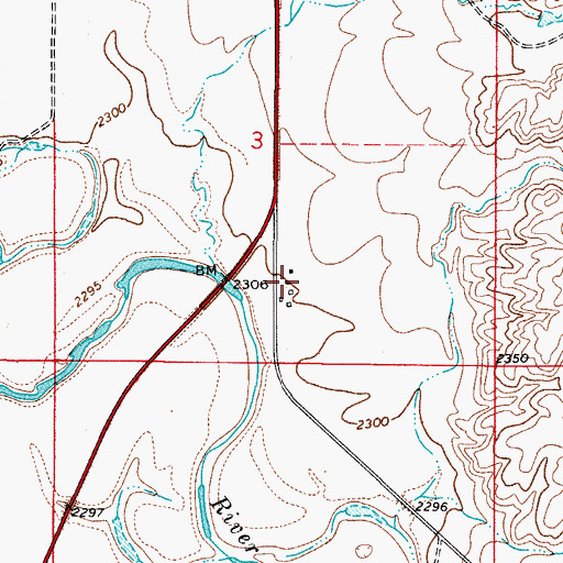 Topographic Map of 34N48E03DCBC02 Well, MT