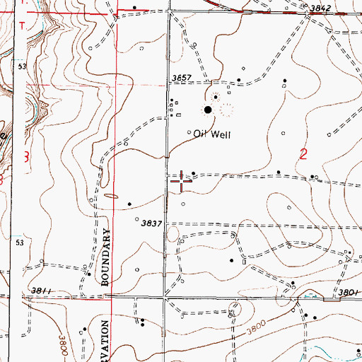 Topographic Map of 34N06W02CB__01 Well, MT