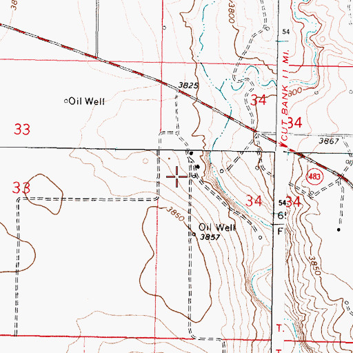 Topographic Map of 35N06W34BC__01 Well, MT
