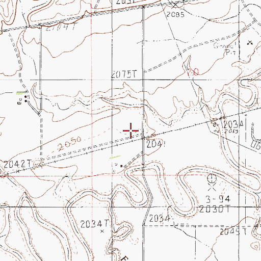 Topographic Map of 35N54E20CCAA01 Well, MT