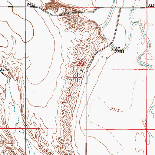Topographic Map of 35N48E20CAAD__ Well, MT