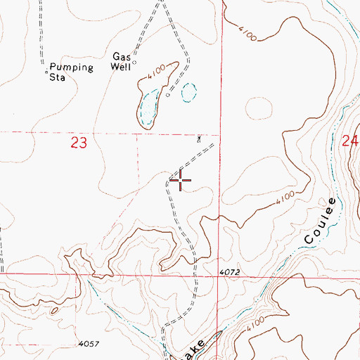 Topographic Map of 35N05W23DA__01 Well, MT