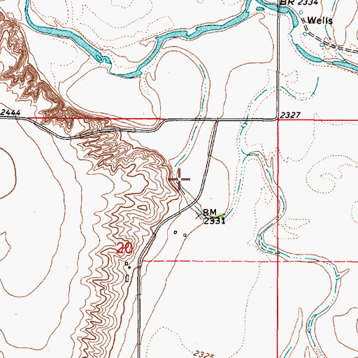 Topographic Map of 35N48E20ABDC01 Well, MT