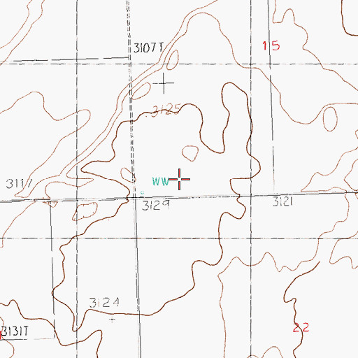 Topographic Map of 35N24E15CCCC01 Well, MT