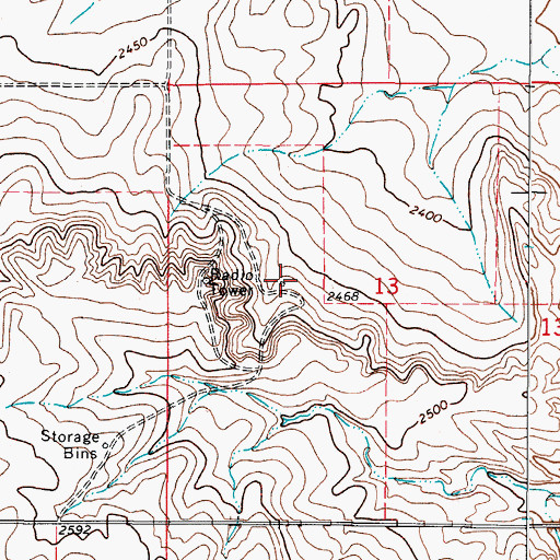 Topographic Map of 35N47E13BDCC01 Well, MT