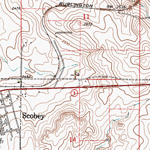 Topographic Map of 35N48E11CDDD01 Well, MT
