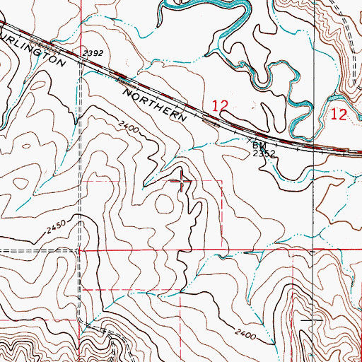 Topographic Map of 35N47E12CD__01 Well, MT