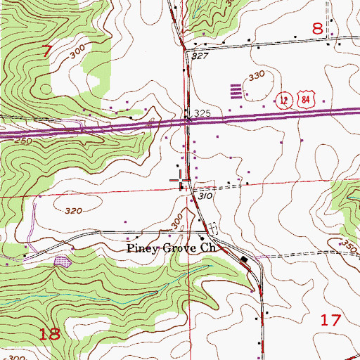 Topographic Map of Winslette Chapel Church, AL