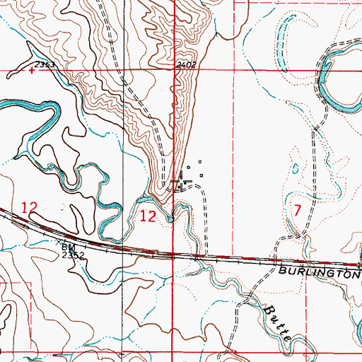 Topographic Map of 35N48E07BCCA02 Well, MT