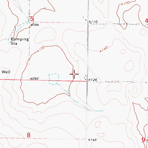Topographic Map of 35N05W05DDD_01 Well, MT
