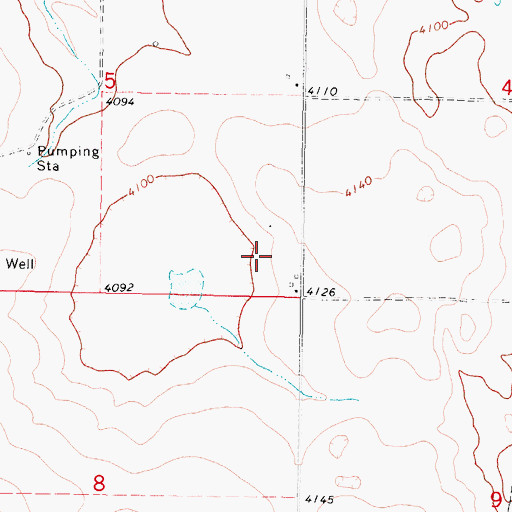 Topographic Map of 35N05W05DD__01 Well, MT