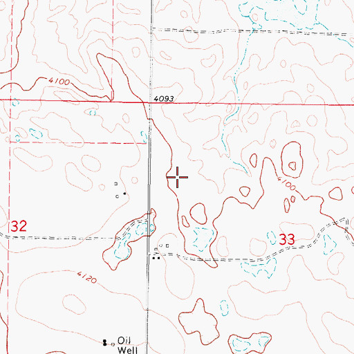 Topographic Map of 36N05W33BC__01 Well, MT
