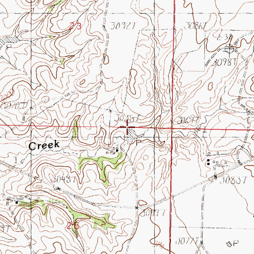 Topographic Map of 36N39E26AAB_01 Well, MT