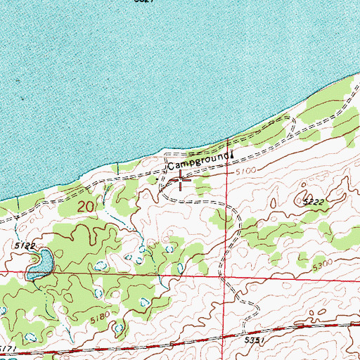Topographic Map of 36N13W20DACA01 Well, MT