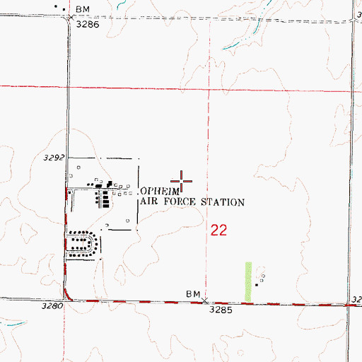 Topographic Map of 36N40E22BCB_01 Well, MT