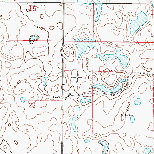 Topographic Map of 36N04W22AD__01 Well, MT