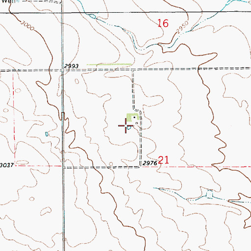 Topographic Map of 36N10E21BDBA01 Well, MT