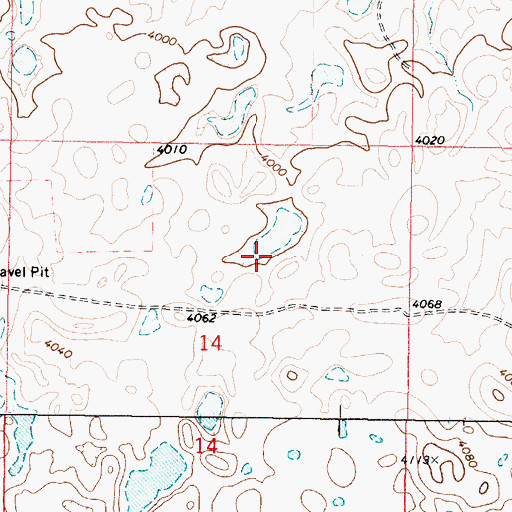 Topographic Map of 36N04W14AC__01 Well, MT