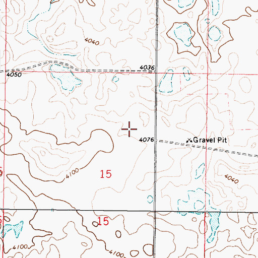 Topographic Map of 36N04W15AC__01 Well, MT