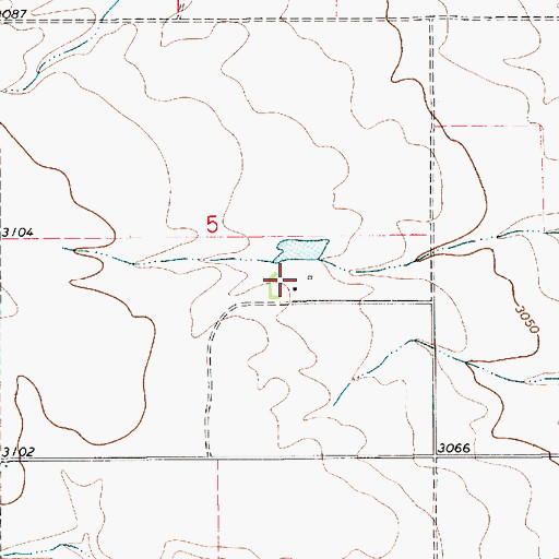 Topographic Map of 36N09E05DBAD01 Well, MT