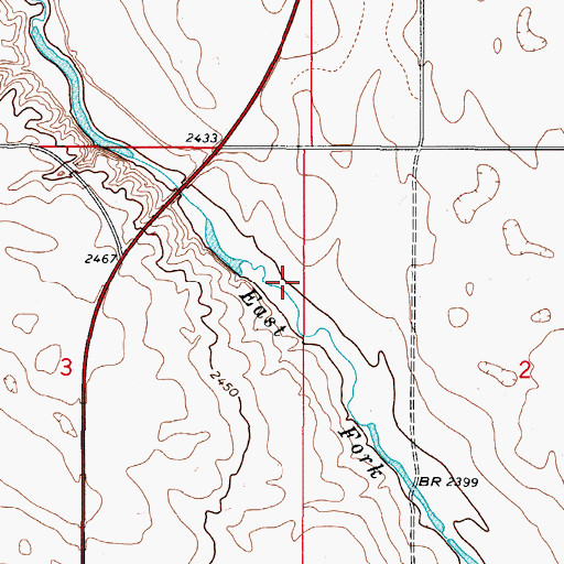 Topographic Map of 36N48E03ADAA01 Well, MT