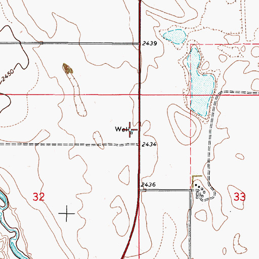 Topographic Map of 37N48E32AADA01 Well, MT