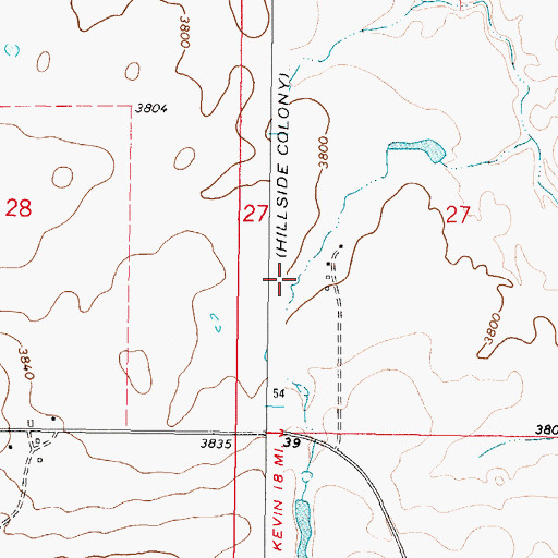 Topographic Map of 37N04W27CB__02 Well, MT