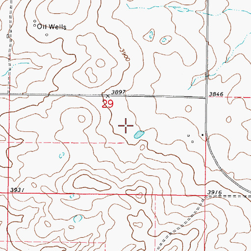 Topographic Map of 37N04W29DB__01 Well, MT
