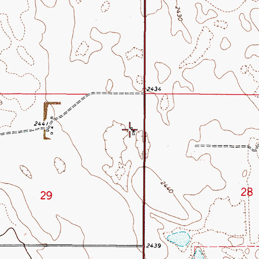 Topographic Map of 37N48E29AADA01 Well, MT