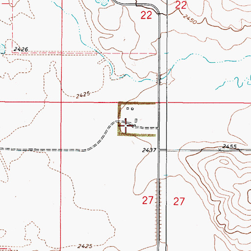 Topographic Map of 37N48E27BABD01 Well, MT