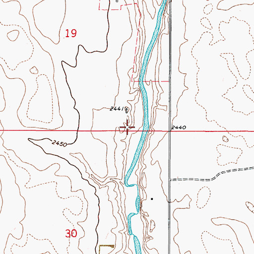 Topographic Map of 37N48E19DDCC01 Well, MT