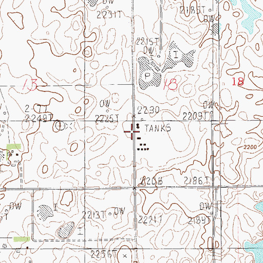 Topographic Map of 37N58E18CBCC01 Well, MT