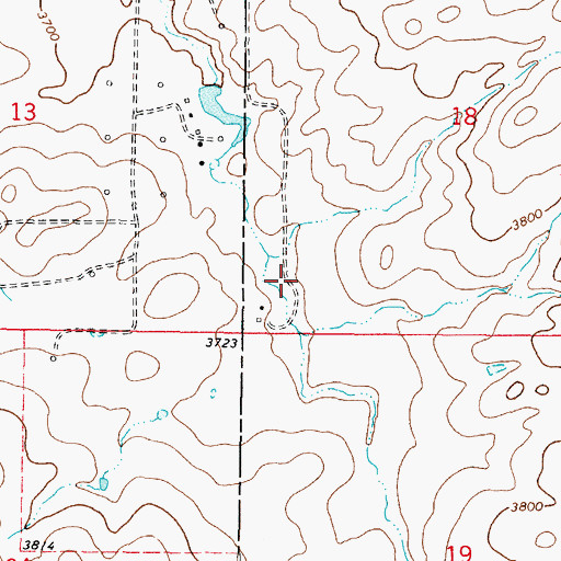Topographic Map of 37N04W18CC__01 Well, MT