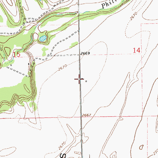 Topographic Map of 37N27W14CBCC01 Well, MT